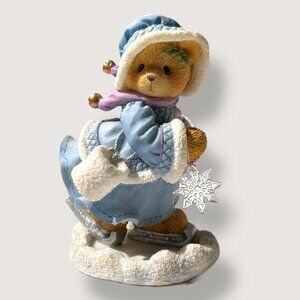 Cherished Teddies Candance Skating Bear Winter Collectible Figurine with Adoptio